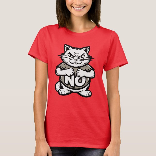 Katze ohne Text lustig T-Shirt (Vorderseite)