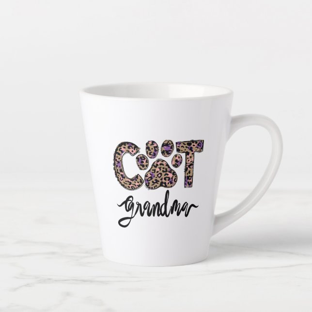 Katze Oma Leopard, Katze Oma Sublimierung Milchtasse (Rechts)