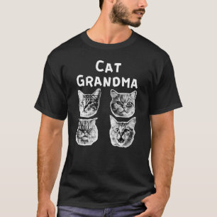 Katze Oma Retro T-Shirt