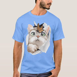 Katze , Orange Cat T, Cat Torn Tuch , Kitten T-Shirt