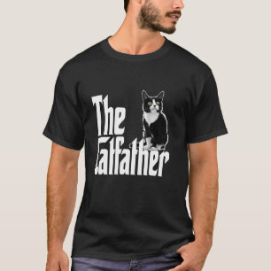 Katze Papa Der Katzenvater Süße Schwarz-Weiß-Katze T-Shirt