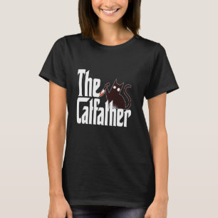 Katze Papa Der Katzenvater Verrückte schwarze Katz T-Shirt