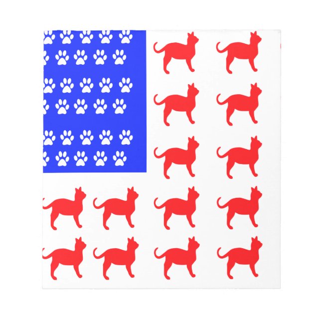 Katze + Paw-Flag Notizblock (Vorderseite)