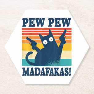 Katze Pew Pew Madafakas Verrückte Katze Gewehr Untersetzer