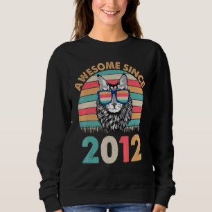 Katze Phantastisch seit 2012 glücklich Geburtstag Sweatshirt