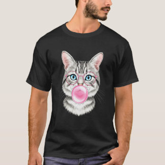 Katze Pink Bubble Gum süße Katzenliebhaber für Fra T-Shirt