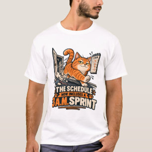 Katze plant einen 3-Uhr-Sprint T-Shirt