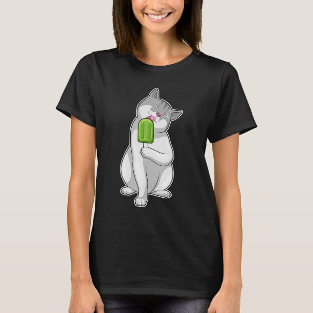 Katze Popsikel T-Shirt (Vorderseite)