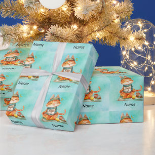Katze Posing Yoga Geschenkpapier