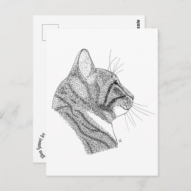 Katze Postkarte (Vorne/Hinten)