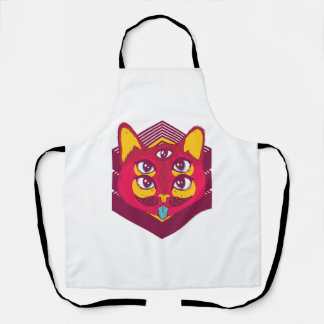 Katze psychedelisch schürze