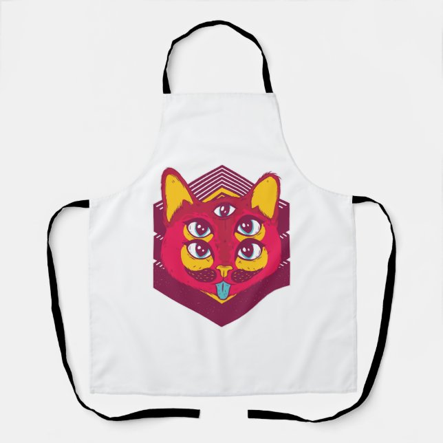 Katze psychedelisch schürze (Vorderseite)