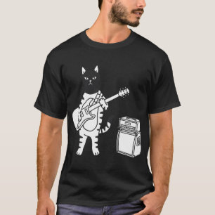 Katze Punk Rock Gitarrist Musiker T-Shirt