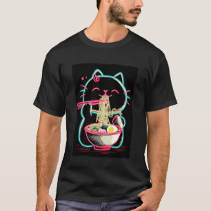 Katze Ramen Ästhetik Japanisch Ukiyo-e Retro Anime T-Shirt