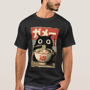 Katze Ramen Ästhetik Japanische Ukiyo-e Kunstwerke T-Shirt
