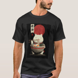 Katze Ramen Ästhetik Japanische Ukiyo-e Kunstwerke T-Shirt