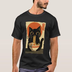 Katze Ramen Ästhetik Japanische Ukiyo-e Kunstwerke T-Shirt