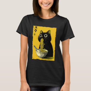 Katze Ramen Ästhetik Japanische Ukiyo-e Kunstwerke T-Shirt