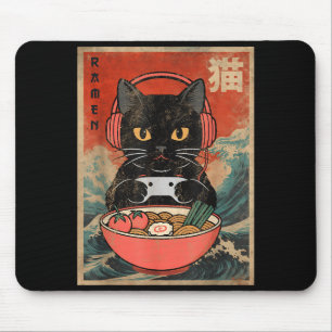 Katze Ramen Japanisch Lustig Grafik Kawaii Anime  Mousepad