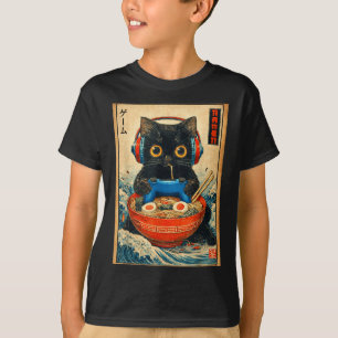 Katze Ramen Japanische Lustige Grafische T-Shirts