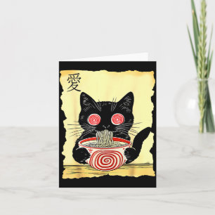 Katze Ramen Japanische Lustige Grafische T-Shirts Karte