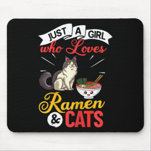 Katze Ramen-Schale Hühnchen-Nudelsuppe Japanisch Mousepad