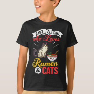 Katze Ramen-Schale Hühnchen-Nudelsuppe Japanisch T-Shirt