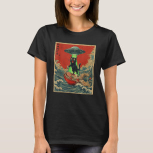 Katze Ramen UFO Japanische Anime Grafik Shirts Män