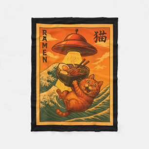 Katze Ramen Ufo Lustige Japanische Anime Männer Fr Fleecedecke