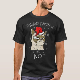 Katze rast durch kein mürrisches Weihnachten T-Shirt