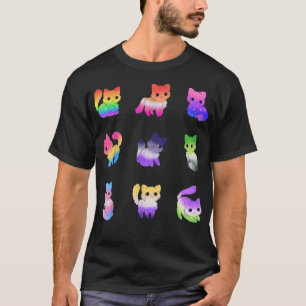 Katze Regenbogen Schwul Stolz Süß LGBT Stolz Tier T-Shirt