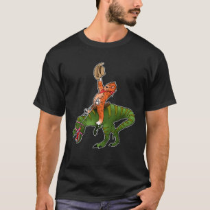Katze Reitet Dinosaurier rex Kätzchen Rodeo Tyrann T-Shirt