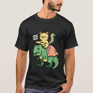 Katze Reitet Dinosaurier T-Rex Katzenliebhaber Lus T-Shirt