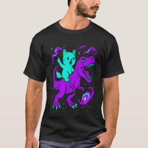 Katze Reitet Dinosaurier T-Rex Kitten Liebhaber We T-Shirt