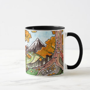 Katze reitet einen Dinosaurier Tasse