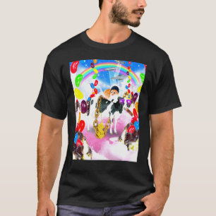Katze reitet Kuh mit Sundae T-Shirt