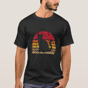 Katze Retro Punkte Vintage Sonnenuntergang Für Kat T-Shirt