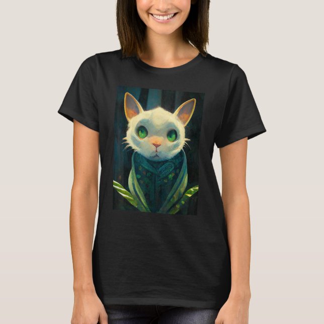 Katze Retro-Stil Kätzchen 3 T-Shirt (Vorderseite)
