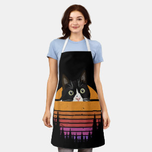 Katze Retro Stil Schwarze Katze Vintage Stil Kätzc Schürze