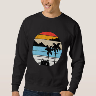 Katze Retro-Stil Tier 4 Sweatshirt
