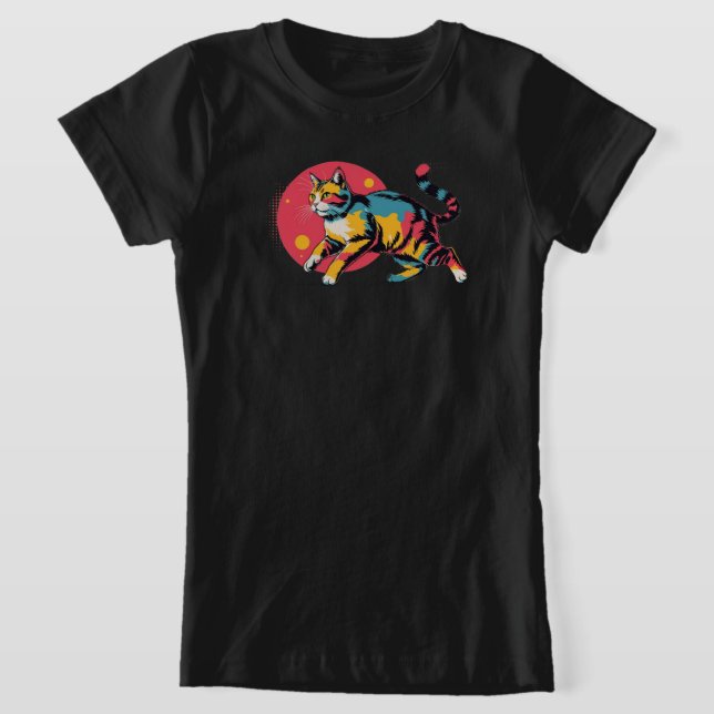 Katze Retro T-Shirt (Ablage )