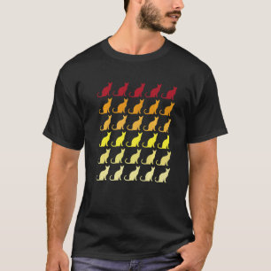 Katze Retro-Tiermuster T-Shirt