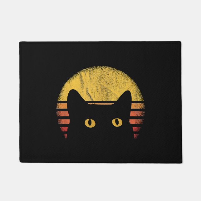 Katze Retro Vintage Fußmatte (Vorderseite)