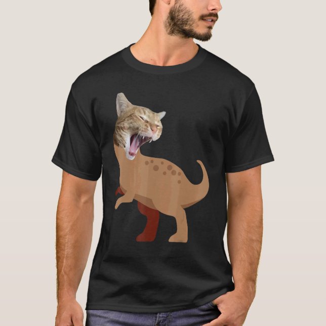 Katze Rex Dino 3 T-Shirt (Vorderseite)