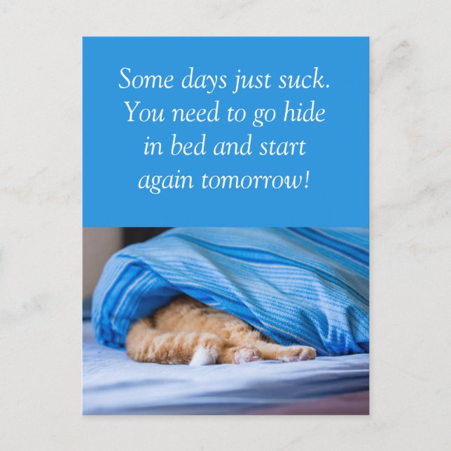 Katze rot Bett versteckt Some days suck Postkarte (Vorderseite)