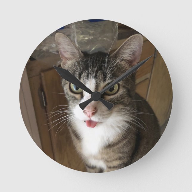 Katze Runde Wanduhr (Vorderseite)