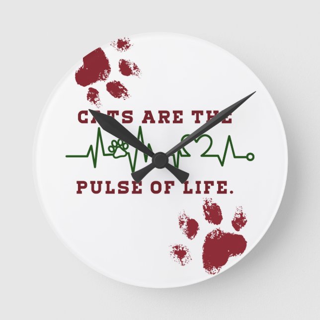 Katze Runde Wanduhr (Vorderseite)