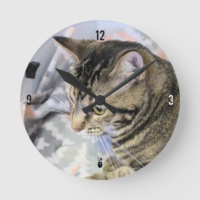 Katze Runde Wanduhr (Vorderseite)