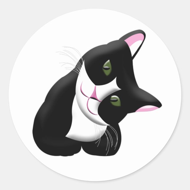 Katze Runder Aufkleber (Vorderseite)