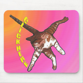 Katze sagt klicken hier! Rosa Mausunterlage Mousepad